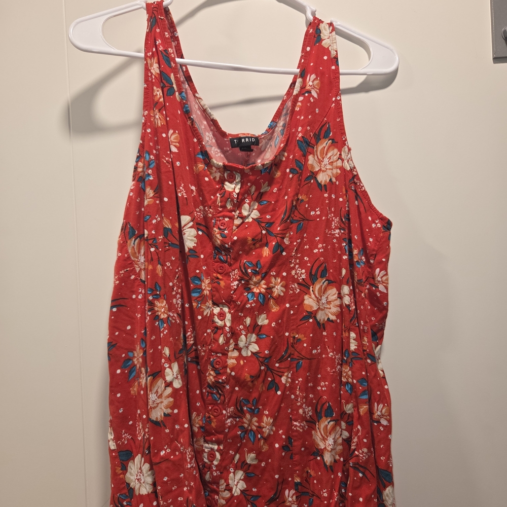 Torrid Red Floral Dress